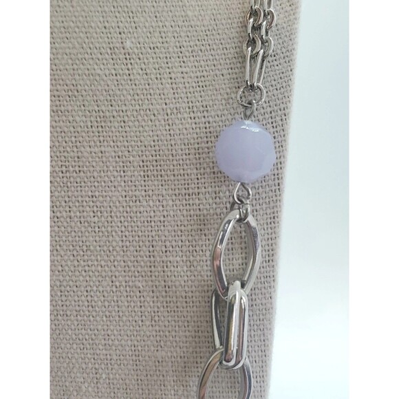 Ann Taylor LOFT 38” Long Beaded Necklace Chunky Cable Chain Boho Whimsy - Picture 1 of 13